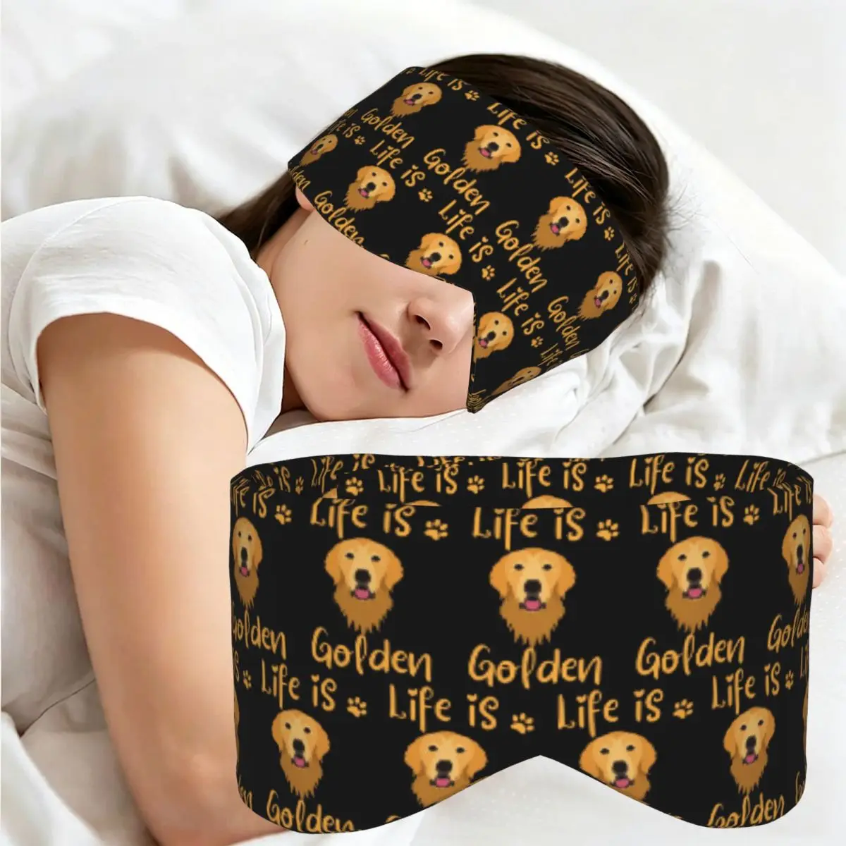 GOLDEN RETRIEVER Quote sleep mask Light Blocking Portable Eye Cover for Girls Boys Office Nap Party Gift Eyeshade eyepatch