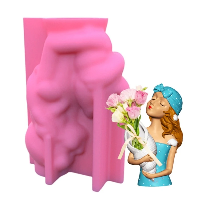 Conch Girl Concrete Silicone Mold Succulent Flowerpot Clay Cement Plaster Mold