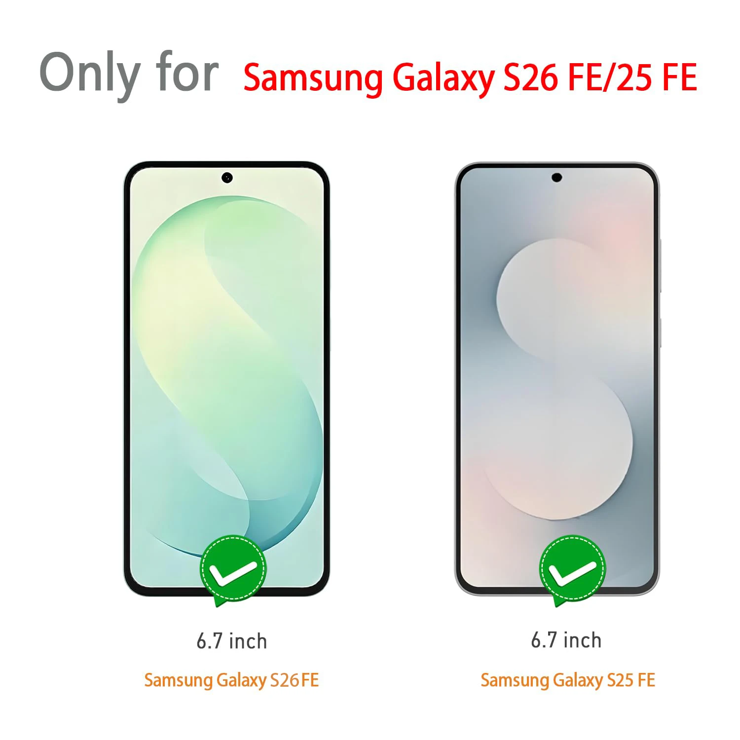 Displayschutzfolie für Samsung Galaxy S26 FE 6,7 Zoll, gehärtetes Glas, HD, 9H, transparent, kratzfest, kompatibel mit Handyhüllen. – Detail 2