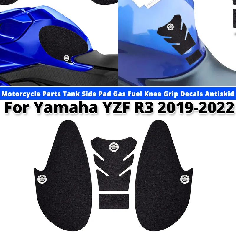

For Yamaha YZF-R3 2019-2022 Motorcycle Parts Tank Side Pad Gas Fuel Knee Grip Decals Antiskid Slip on Yamaha R3YZF