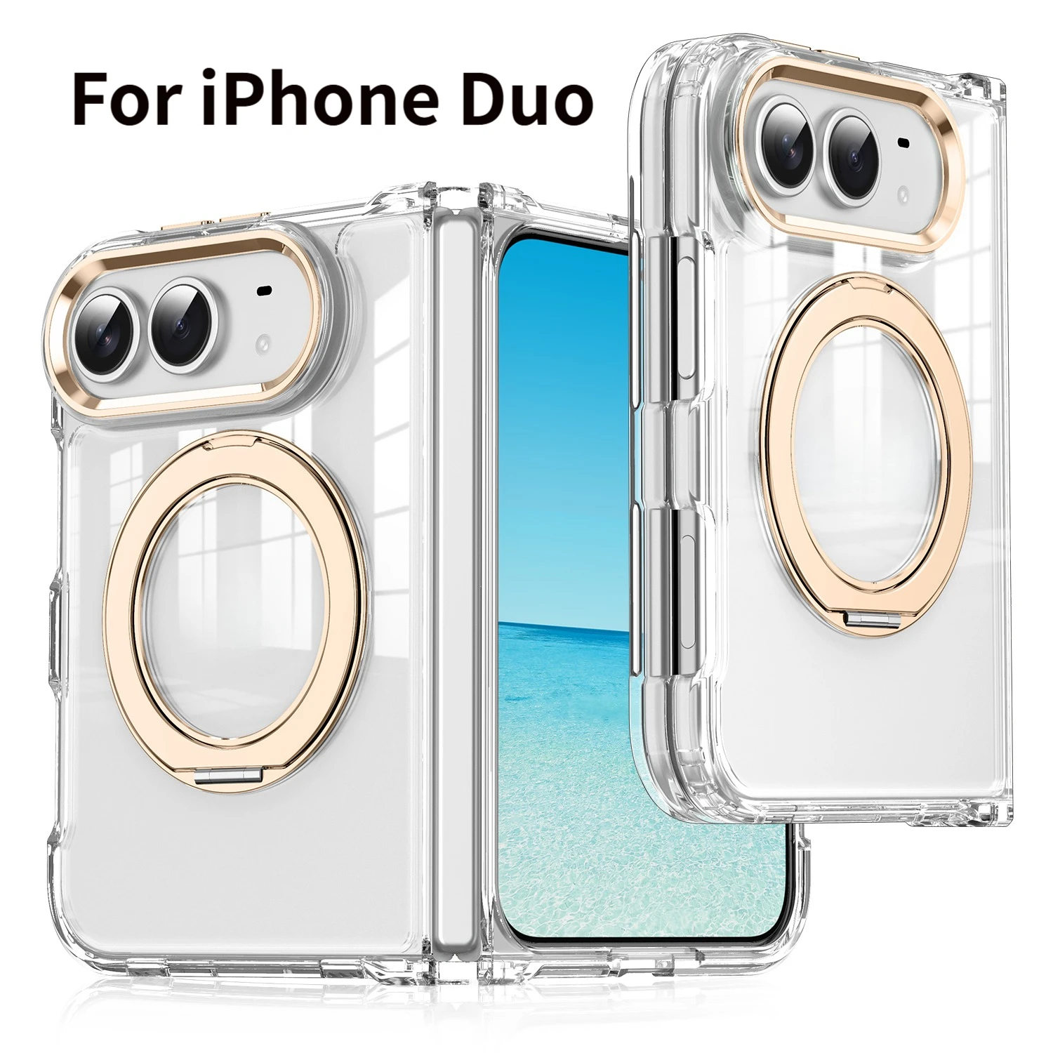 Transparent Acrylic Magnetic for iPhone Duo Case Duo Protection Foldable Ultra For Magsafe Wireless Charge Compatible