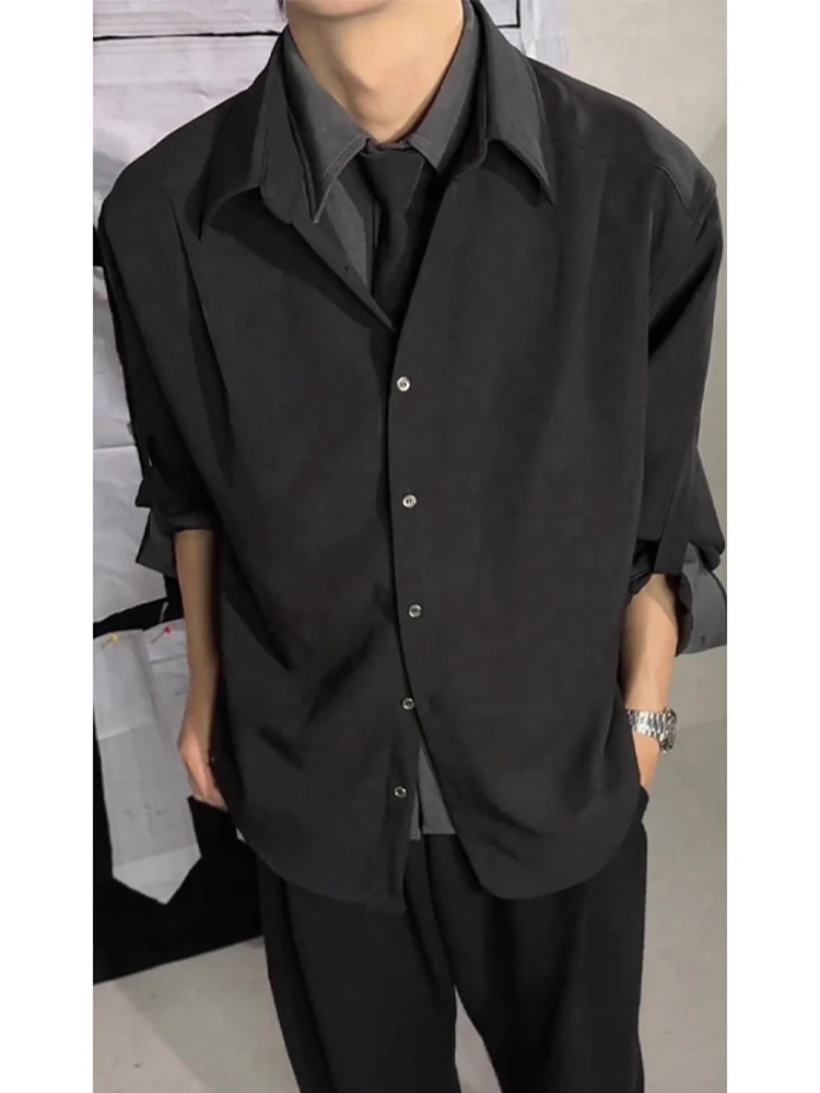 

Cleanfit Men's irt with Tie Attached Fake Two-Piece Design Suit irt Dapper Dra Long Sve Casual Wear for Teens And ...