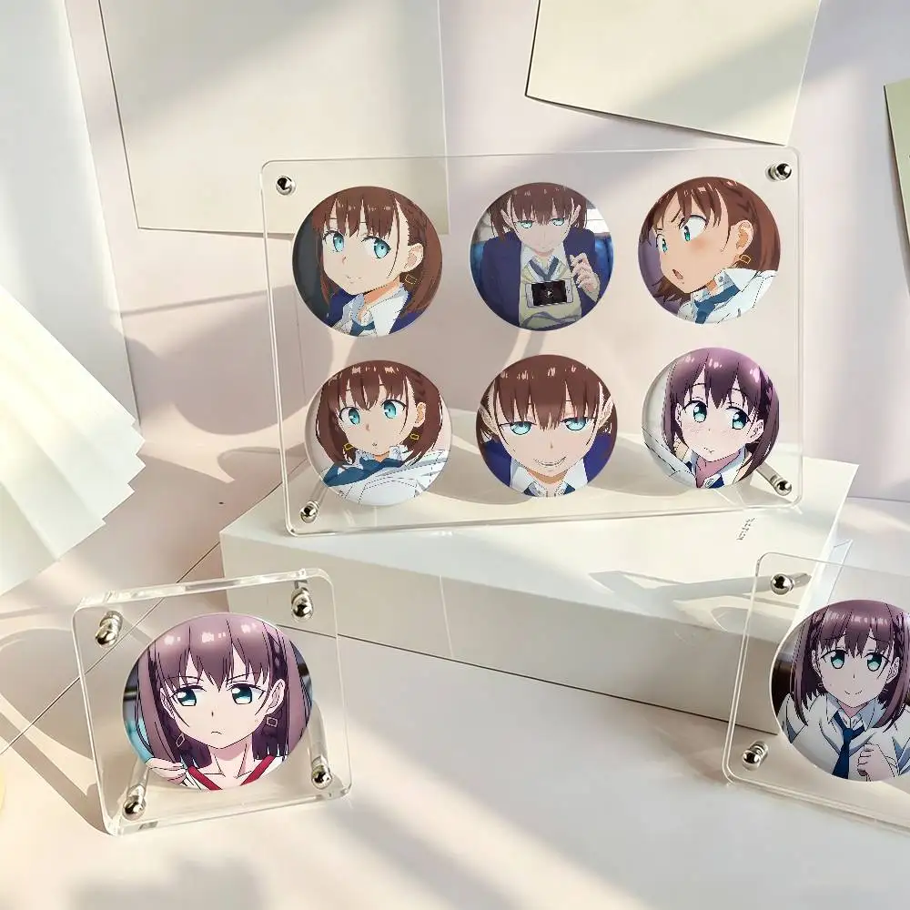 1pc Ai-chan Tawawa On Monday Cartoon Style Badge Brooches On Backpack Decoration Round Enamel Pins For Accessorys
