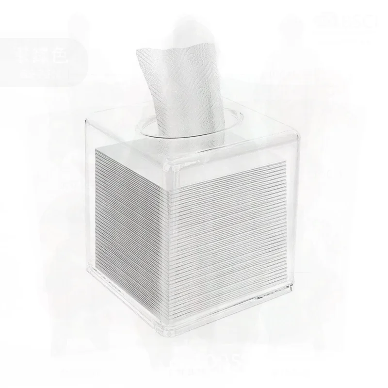 

Acrylic Square Tissue Box Transparent Modern Minimalist Design Multi-purpose Household Hotel Paper Box for Roll Paper