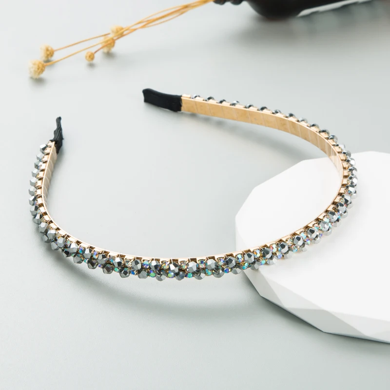 Korean Version Of Light Luxury Rhinestone Crystal Headband For Women With A High-End And Fashionable Water Edge Headband