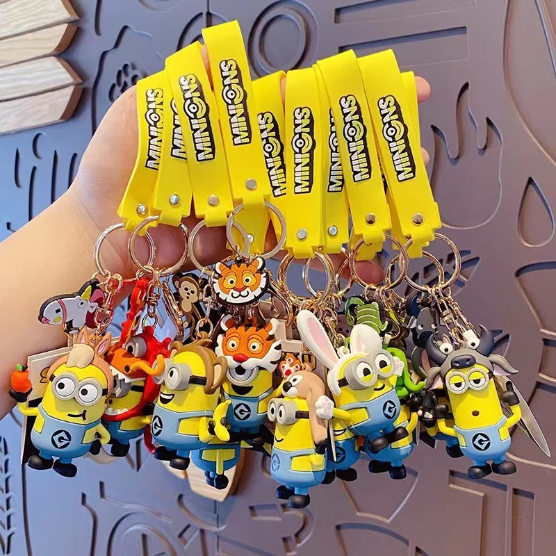 Anime Minion Keychain 12 Chinese Zodiac Series Cute Cartoon Model Children'S Toy Keychain Cartoon Creative Pendant Gift