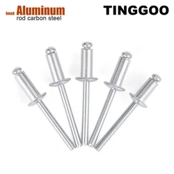 5/50ps M2 M2.4 M3 M3.2 M4 M5 M6 M6.4 GB12618 Aluminium Dome Round Pop Open Hollow Core Pulling Blind Dropper Self-plugging Rivet