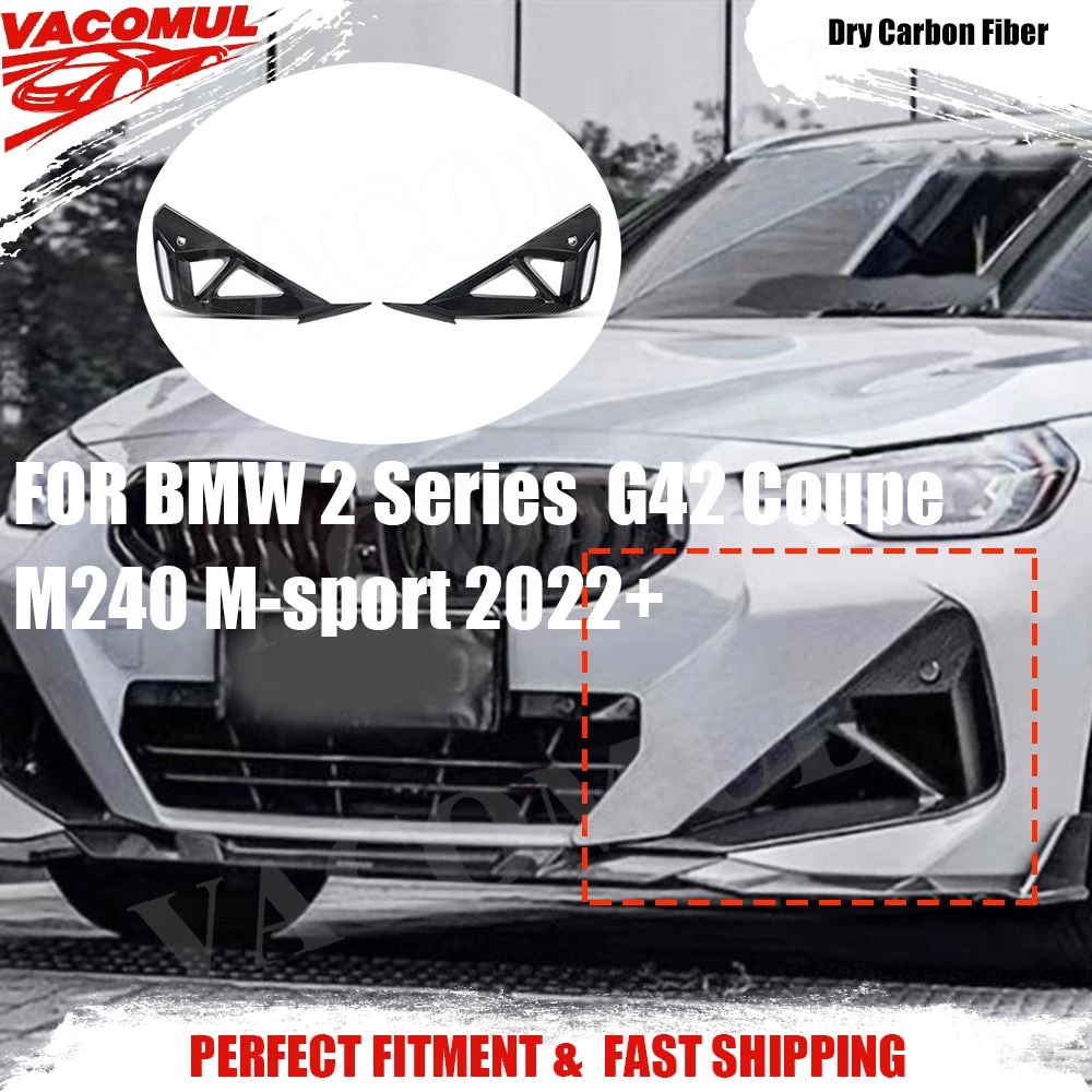 

VACOMUL Dry Carbon Fiber Front Bumper Air Outlet Cover Trim For BMW 2 Series G42 Coupe M240 M-sport 2022+