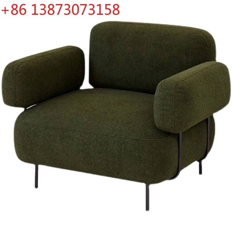 

Lamb chair living room Nordic designer model room light luxury Internet celebrity wabi sofa