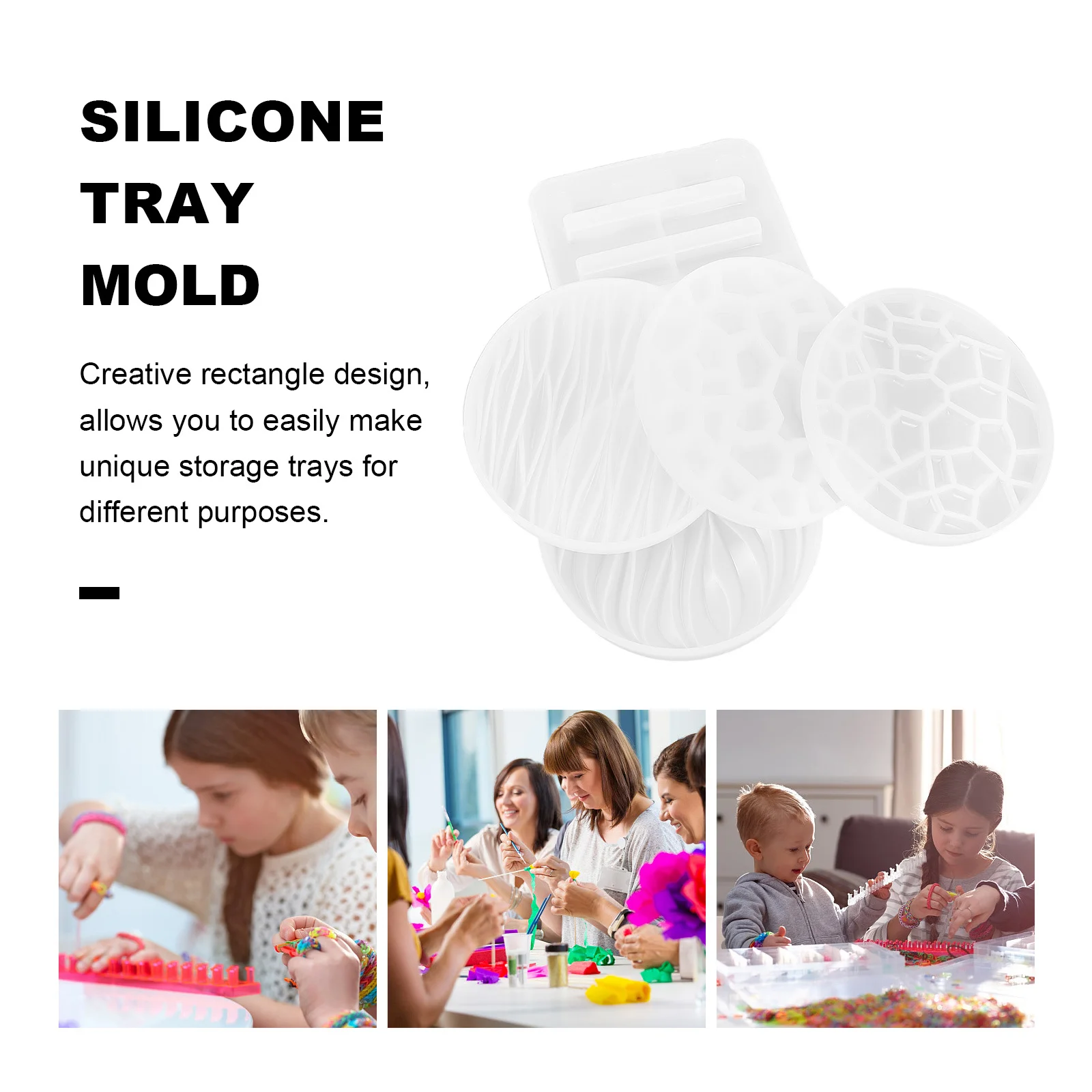 1Set Coaster Resin Molds DIY Silicone Molds Coaster Stand Casting Mold Easy Demold Safe High Quality Silicone Mold