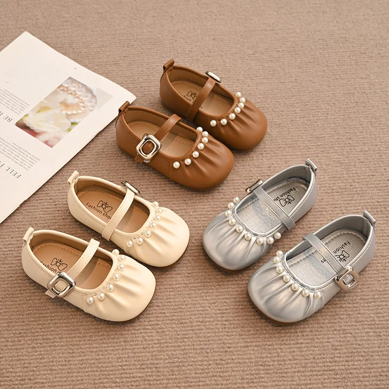 Female Baby Soft Bottom Dress Shoes Versatile Breathable Single Shoes Square Mouth Children's Princess Shoes