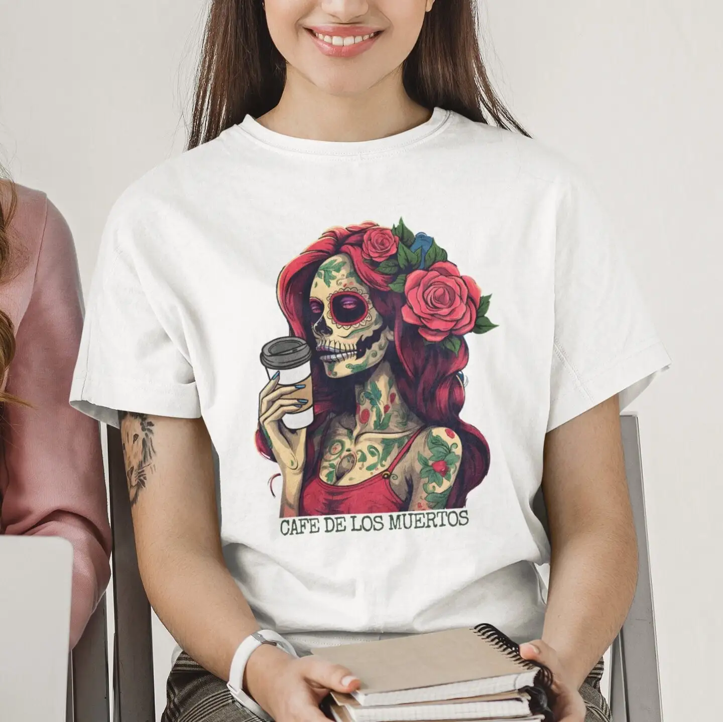 Coffee Sugar Skull T Shirt Coffe Latina Day of the Dead Mexican Halloween Lover s Dia De Los Muertos Cafe