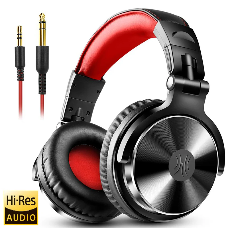 Oneodio Pro 10 bedrade hoofdtelefoon over het oor Hi-Res audio bedrade headset met microfoon Studio DJ stereohoofdtelefoon 3,5 mm / 6,35 mm