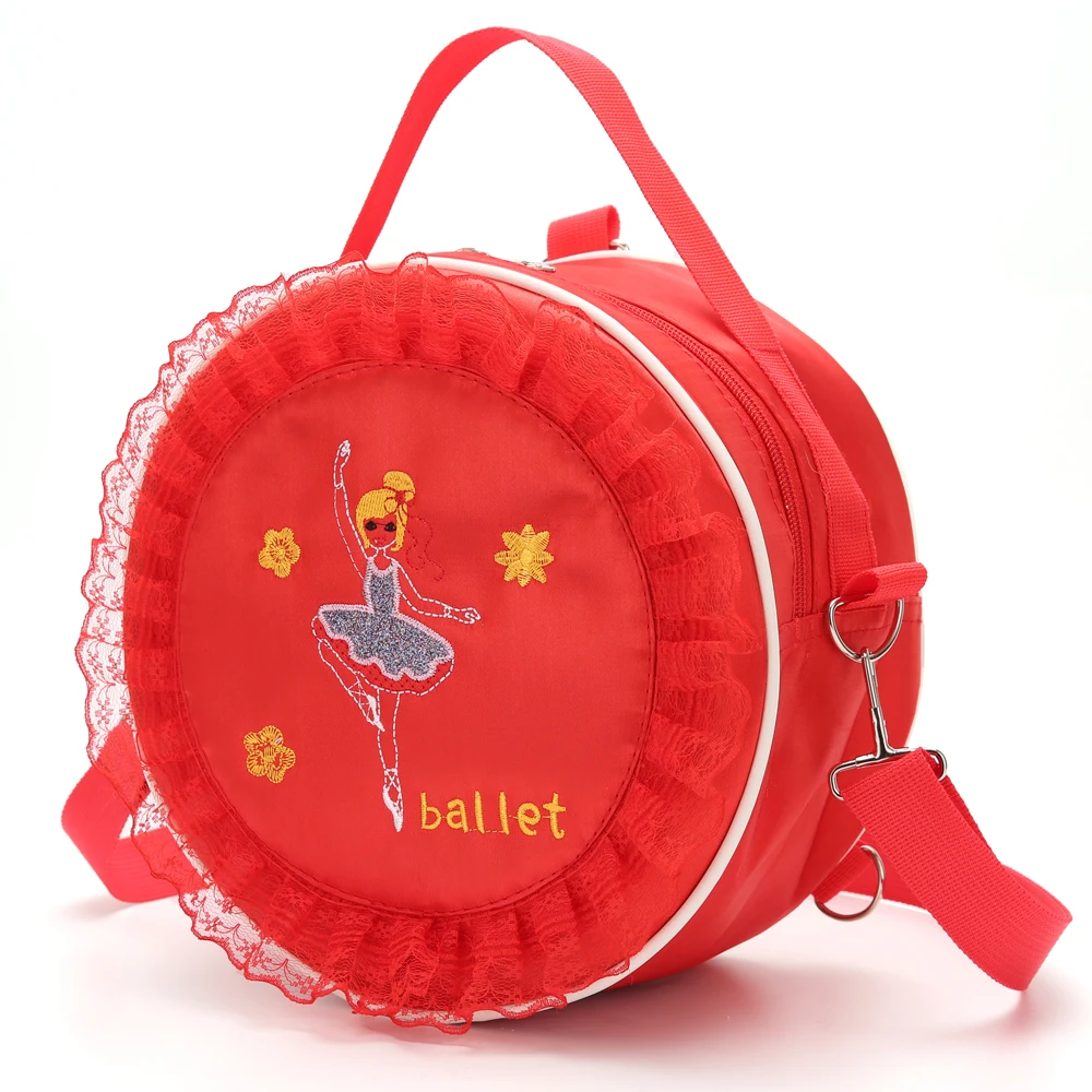 girl kids round ballet bag pink/red Gym Bags Ballet Dance Bag Ballet Sports Rucksack lovely lace handbag Ballerina Bag For Child