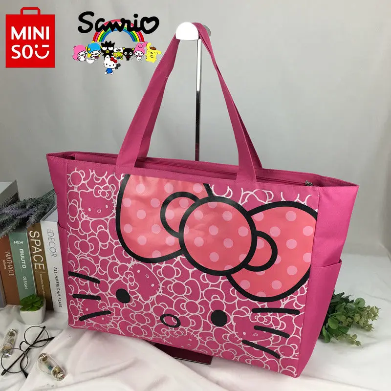 Minio Hello Kitty กระเป๋าใหม่กระเป๋าเดินทางทันสมัย, กระเป๋าเดินทางของของผู้หญิงที่มีคุณภาพสูงความจุขนาดใหญ่กระเป๋าเก็บของอเนกประสงค์