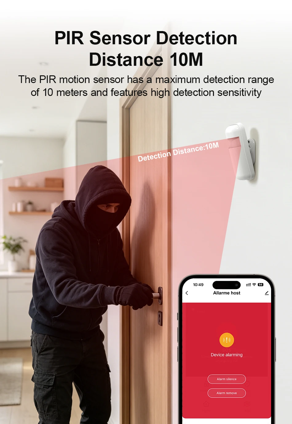 2.4G WIFI Smart GSM Alarm System Work with TUYA Smart Life Security Protection For Home with PIR Wireless Solar Siren Alexa