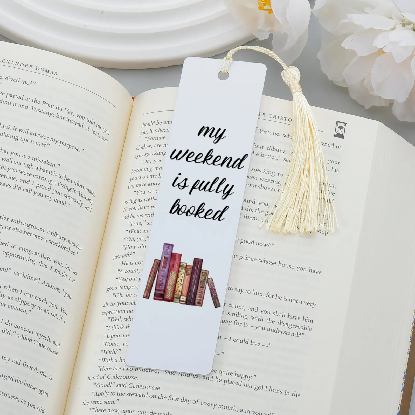 

Acrylic Bookmark for Page Maker Paper Sign Readers Book Hoder Bookmark Pendant My Weekend Is Fully Booked Learning Supply Gifts