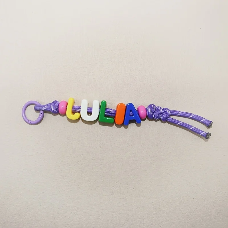 Custom Acrylic Colored Letter Keychain, Personalized Charm