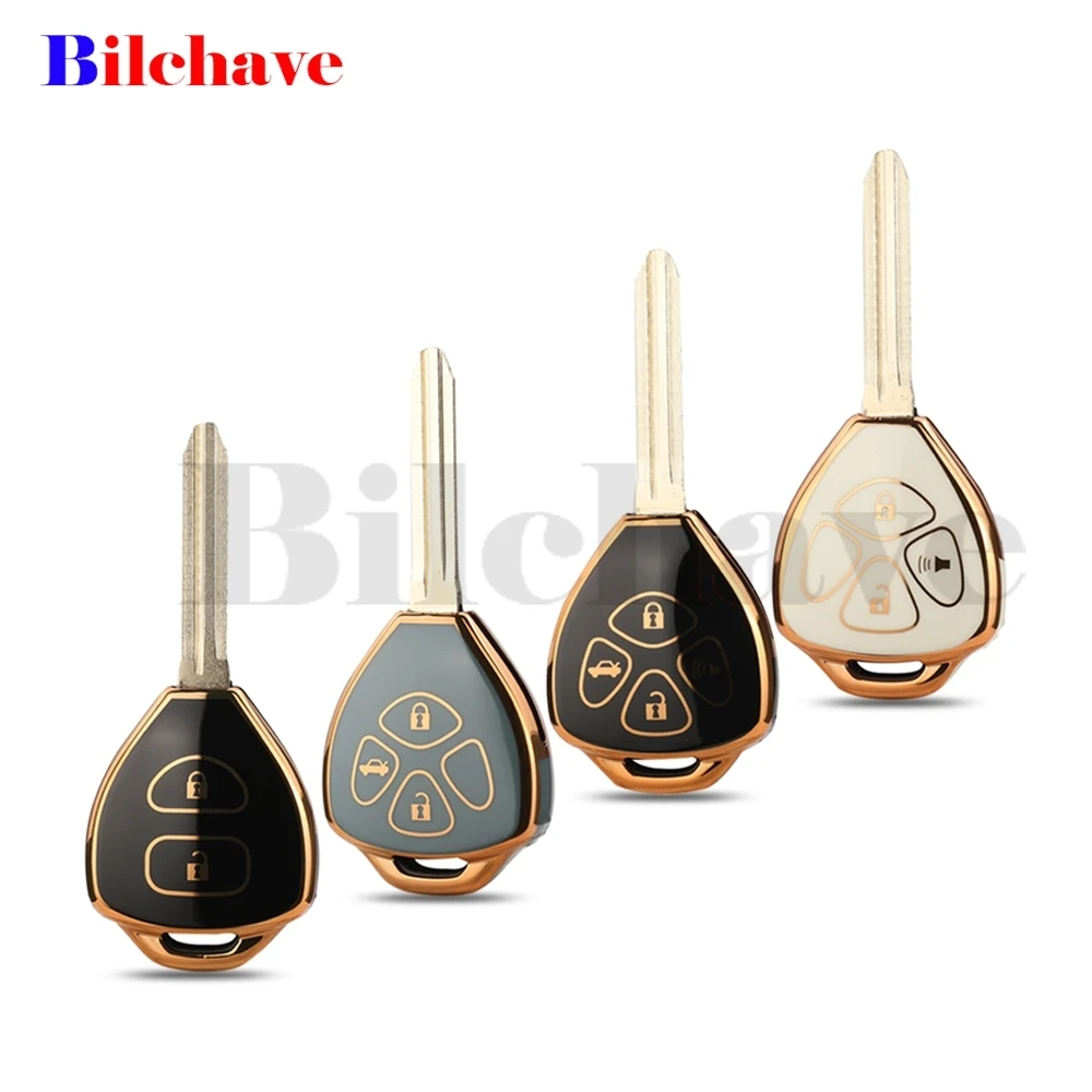 

uqin, чехол для ключа от автомобиля из ТПУ, 2/3/4 кнопки-Toyota Corolla Camry Reiz RAV4 Crown Avalon Prince Matrix Auris, корпус FOB