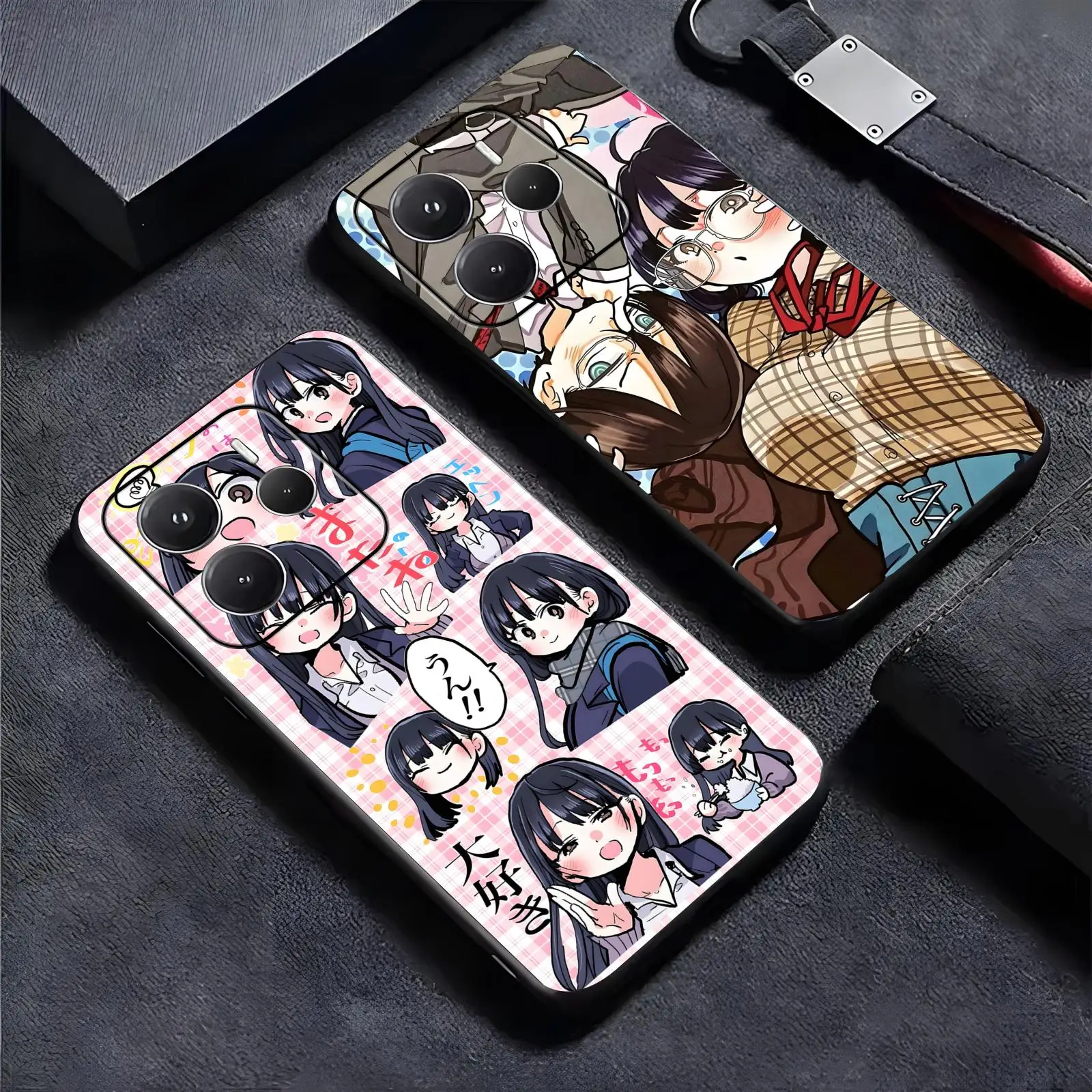 Coque de téléphone anti-chute noire souple pour Redmi Note15 14 13 12 11Pro Plus 5G 14C A3, anime The Dangers in My Heart