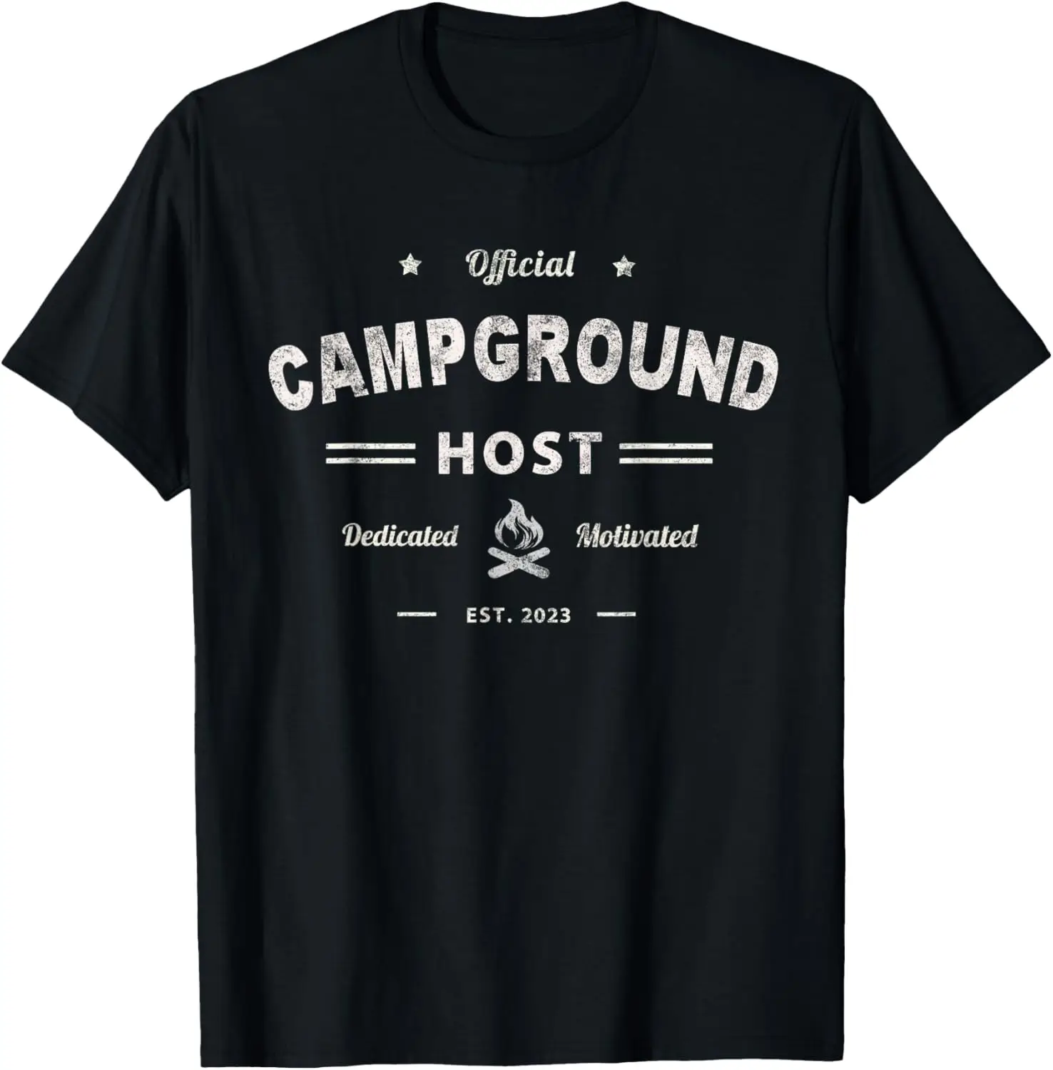 Vintage CAMPGROUND HOST Squad Summer Camp Staff Campsite T-Shirt