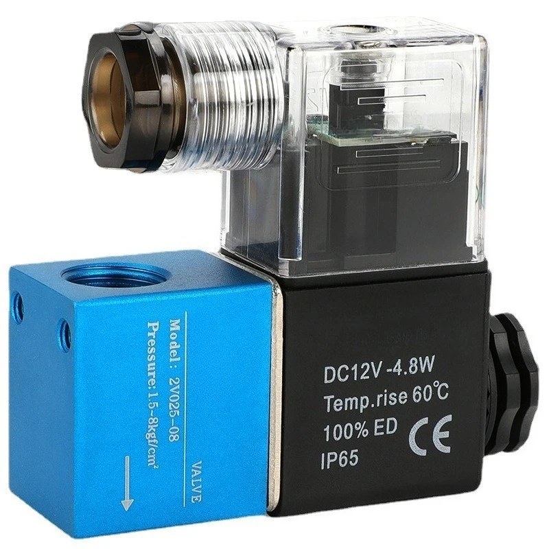 2 Position 2 Port Solenoid Air Valve 2V025‑08 DC12V DC24V AC220V Pneumatic Directional Control Valve