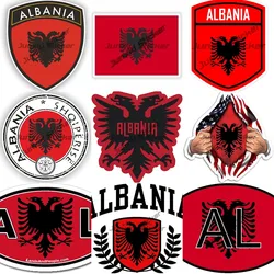 Albanian Flag Map Eagle Car Sticker Country Code Oval with Flag Sticker Decal Waterproof Sticker on Car Rear Bumper Window Vinyl
