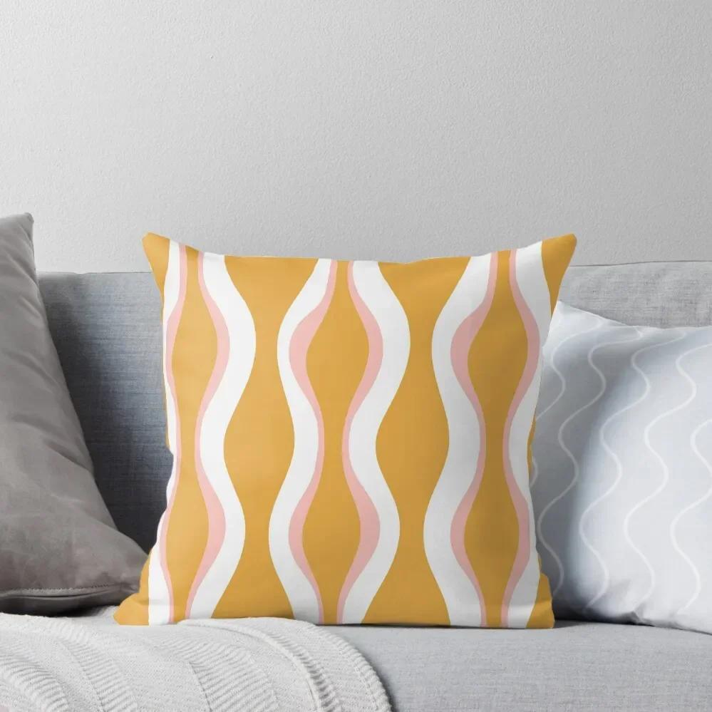 

Midcentury Modern Abstract Hourglass Pattern in Mustard Gold, Blush Pink, and White Throw Pillow Sofa Cover Cushion Cover pillow