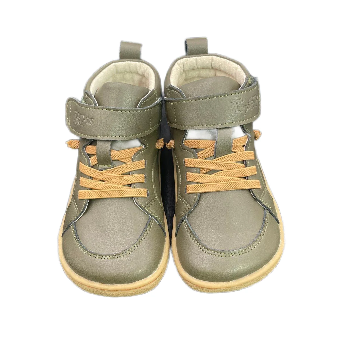 Tipsietoes otoño primavera botas de cuero genuino para niñas niños zapatillas descalzas forro de cuero peso ligero correa elástica