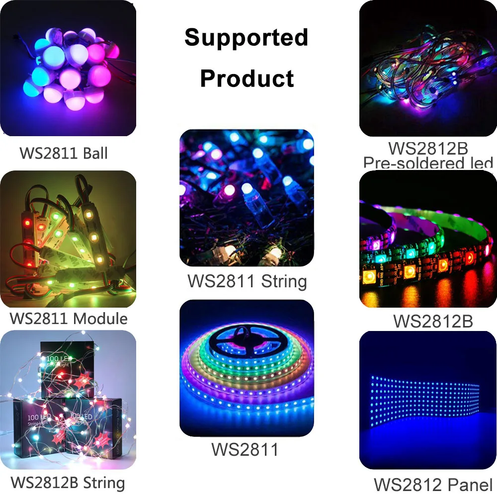 WS2811 WS2812B Led Pixels Strip Light Controller WS2812 USB/DC MINI 3Keys RF 14/17/21Keys Led Tape Remote Controller DC5-24V