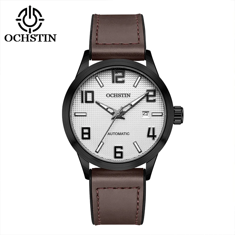 

Военные мужские часы OCHSTIN, автоматические механические часы с календарем и датой, армейский стиль, простой дизайн, силиконовый кожаный ремешок и магнитная застежка