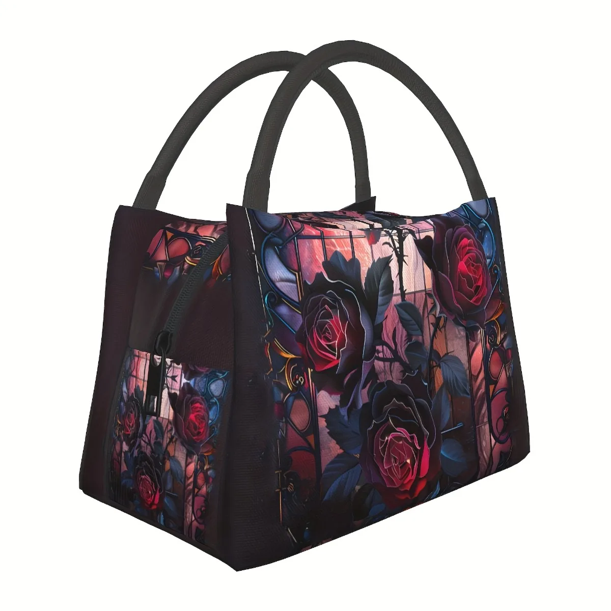 

1pc Rose Pattern, Portable Reusable Refrigerated Bag, Insulated Lunch Bag, Suitable For Home, Restaurant, Office, Outdoor Use