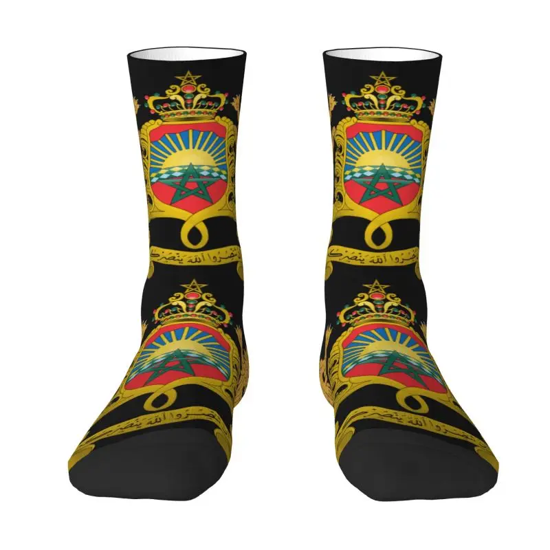 

Kingdom Of Morocco Mens Crew Socks Unisex Cool 3D Printed Moroccan Patriotic Dress Socks