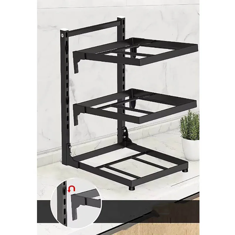 Kitchen Sink Storage Rack Multi-Layer Cooker Storage Rack For Home Stovetop Cabinets Adjustable Pot Rack