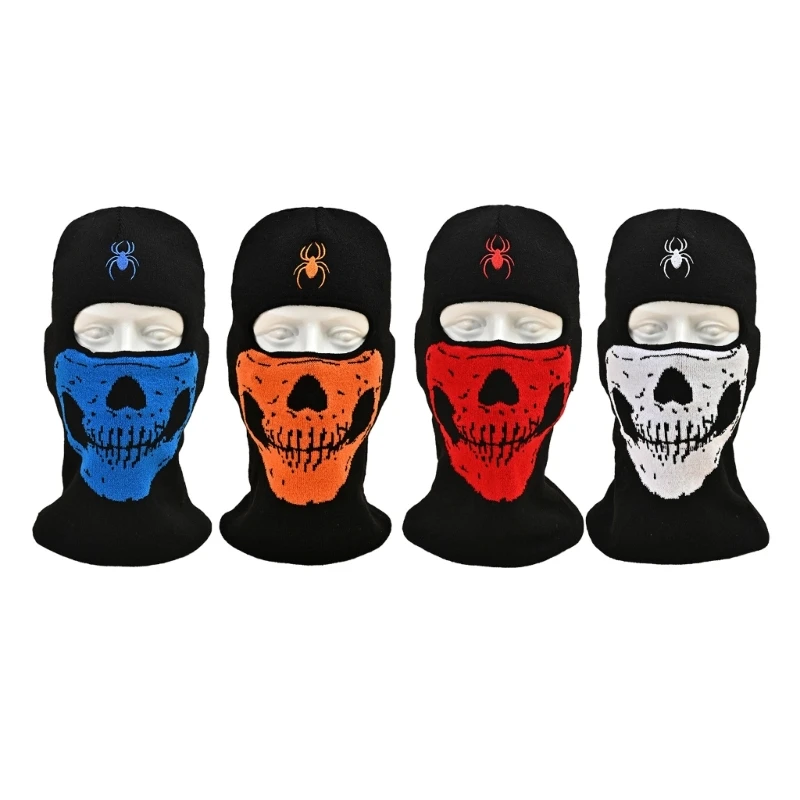 

Y1UB Halloween Cosplay Robber Balaclava Hats Skull Pattern Winter Knitted Headgear