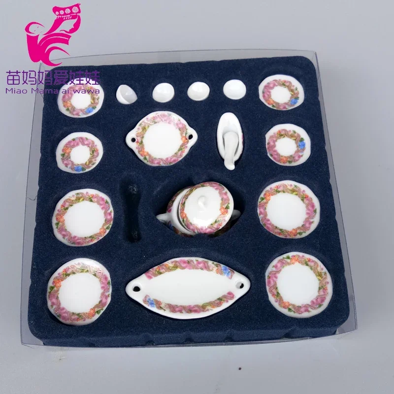 Mini Ceramic Tableware for Doll House Decoratioin Accessories for 1/6 1/8 Bjd Doll Diy Mini Scene Decoration