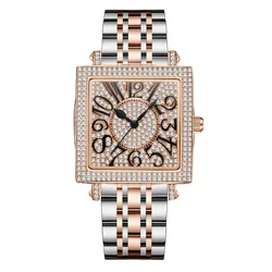 Square Original Brand Wristwatch Quality Crystal Women Watches Quartz Fashion Top Brand Luxury Ladies Watch With Rhinestone