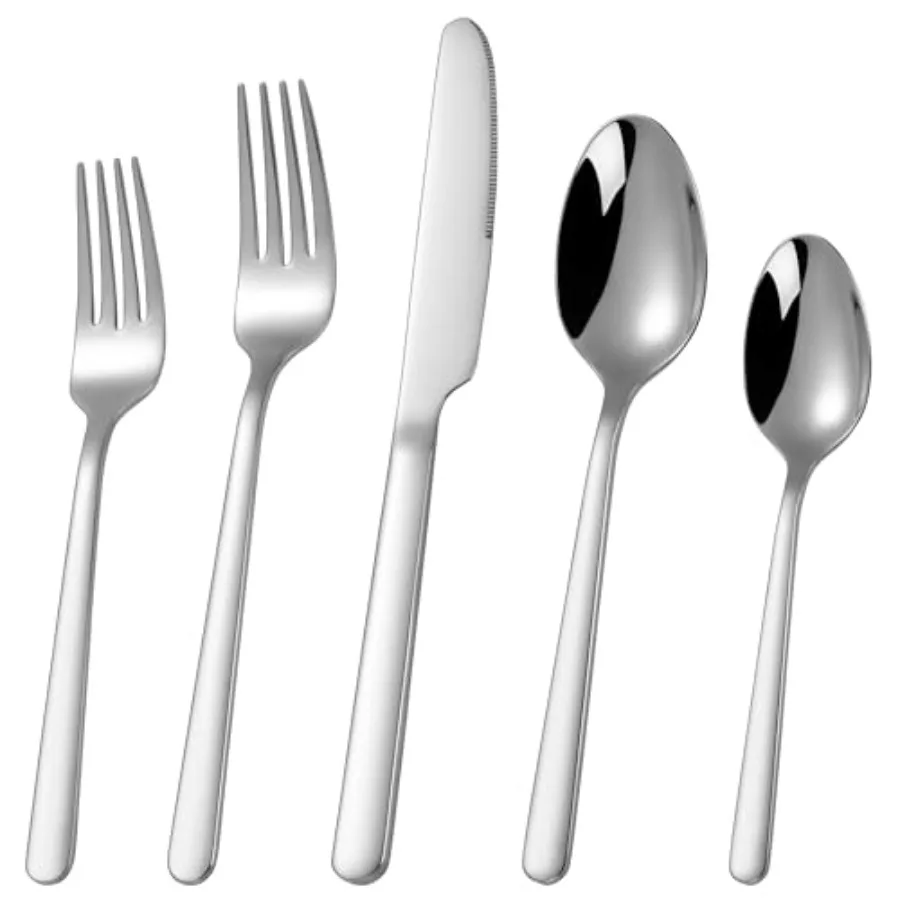

30 Pcs Silverware Set 18/10 Stainless Steel Flatware Set for 6 forged Flatware Set Heavy Duty Silverware Dishwasher Safe