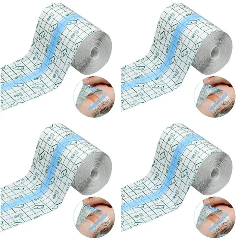 

【HAPPY】4X Shower Waterproof Patch Transparent Stretch Adhesive Bandage For Tattoos Swimming Showering (4 Inch X 10Yard)