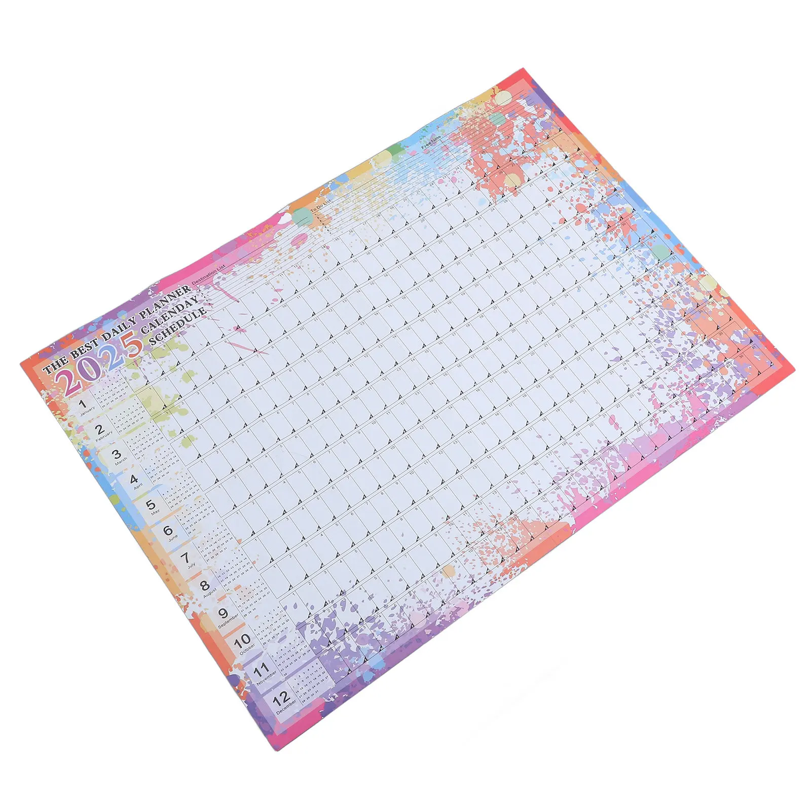 

Настенный календарь на весь 2025 год: большой, красочный ежегодный планировщик для дома, офиса, школы и проектов
