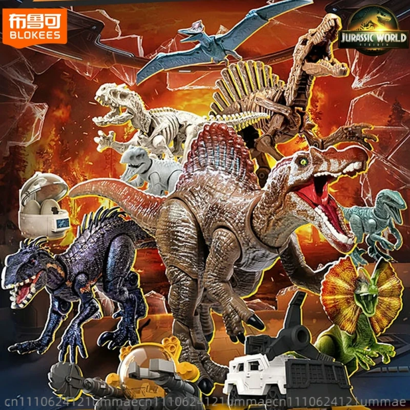 

BLOKEES Jurassic World Building Blocks Terraventure TS03 Gene Laboratory Toy Movable Dinosaur Assembly Model Model Ornament Gift