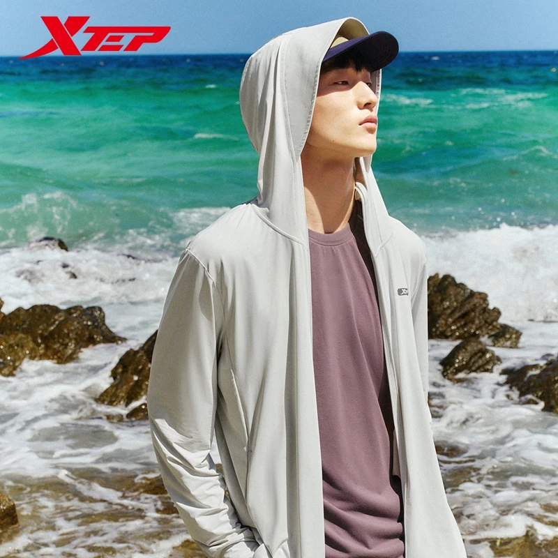 Xtep Knitted Hooded Jacket For Men 2024 Summer Comfortable Men\'s Sweatshirt Breathable Normcore Hooded Outdoor Tops 876229940154