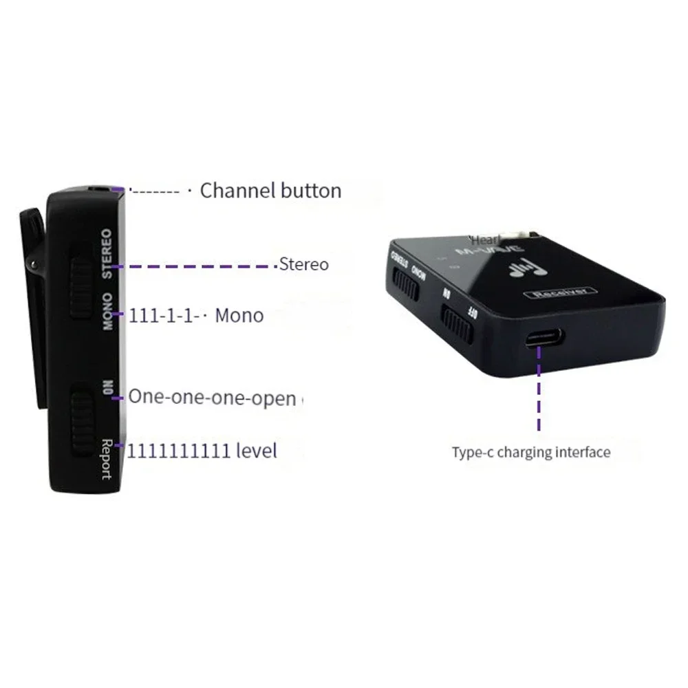 M8 Wp-10 2.4G Wireless Transmission Headphone Earphone MS-1 Monitor System Transmitter Receiver Streaming for Stereo Microphones