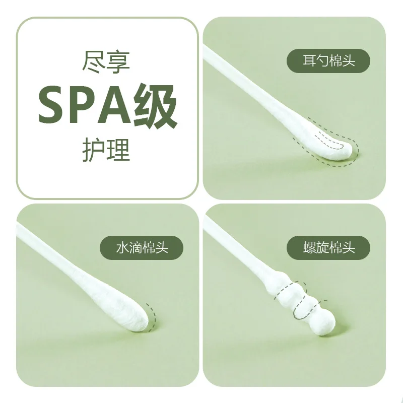 200pcs Double Head Ear Spoon Cotton Swabs Ear and Nose Cleaning Cotton Swabs Disposable Cotton Swabs