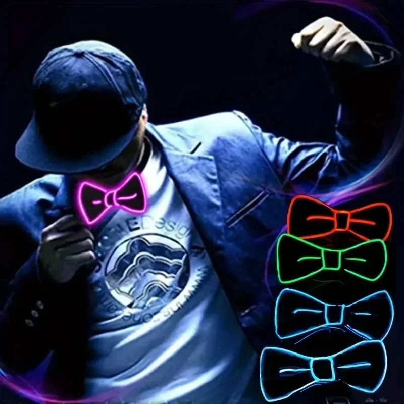 ربطة عنق مضيئة LED للرجال ، نيون السلك ، حفلة ، هالوين ، عيد الميلاد ، تضيء الديكور ، نادي بار ، ملابس المسرح ، دعامة