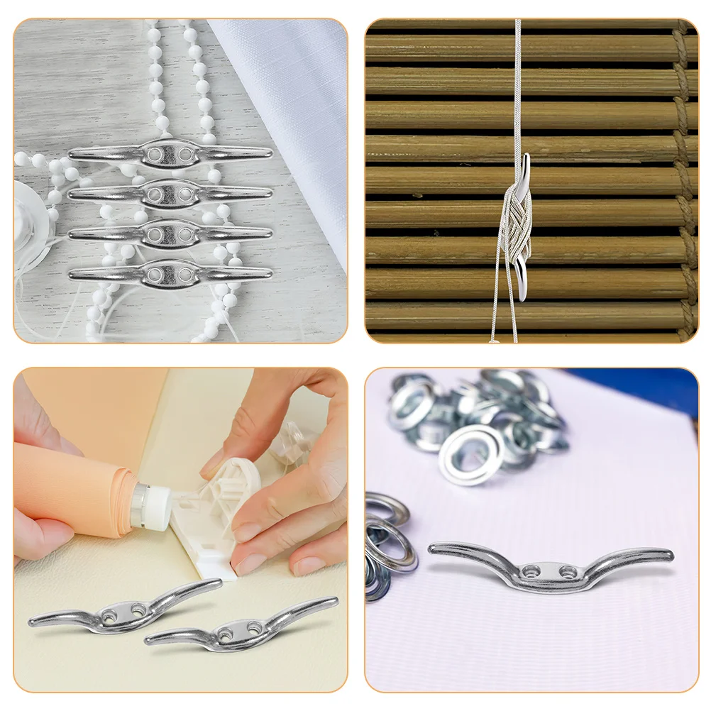 

6Pcs Metal Blind Cord Cleat Sturdy Wall-Mounted Cord Winder for Window Blinds Shades Safety Rope Holder Accessories