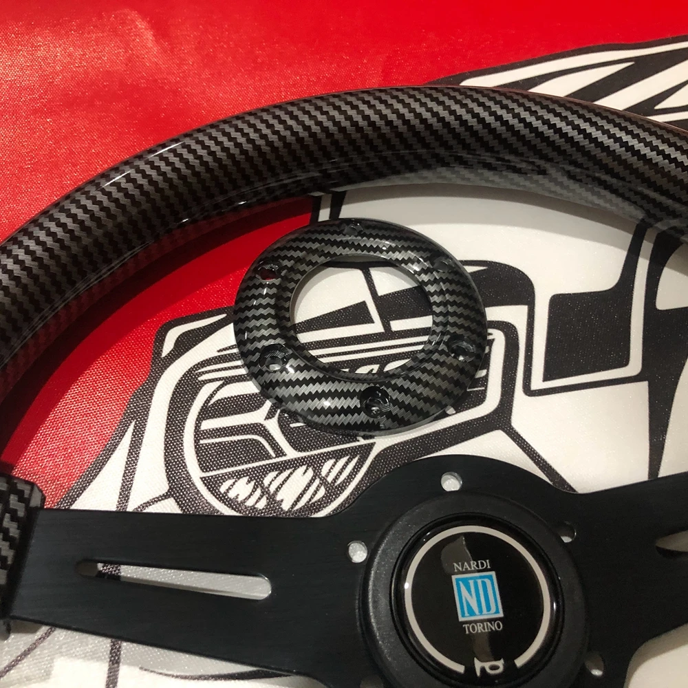 Carbon 14Inch ABS Wood Nardi Steering Wheel Car Rally Racing JDM Nardi Steering Wheel Volantes For VW HONDA TOYOTA BMW Nissan