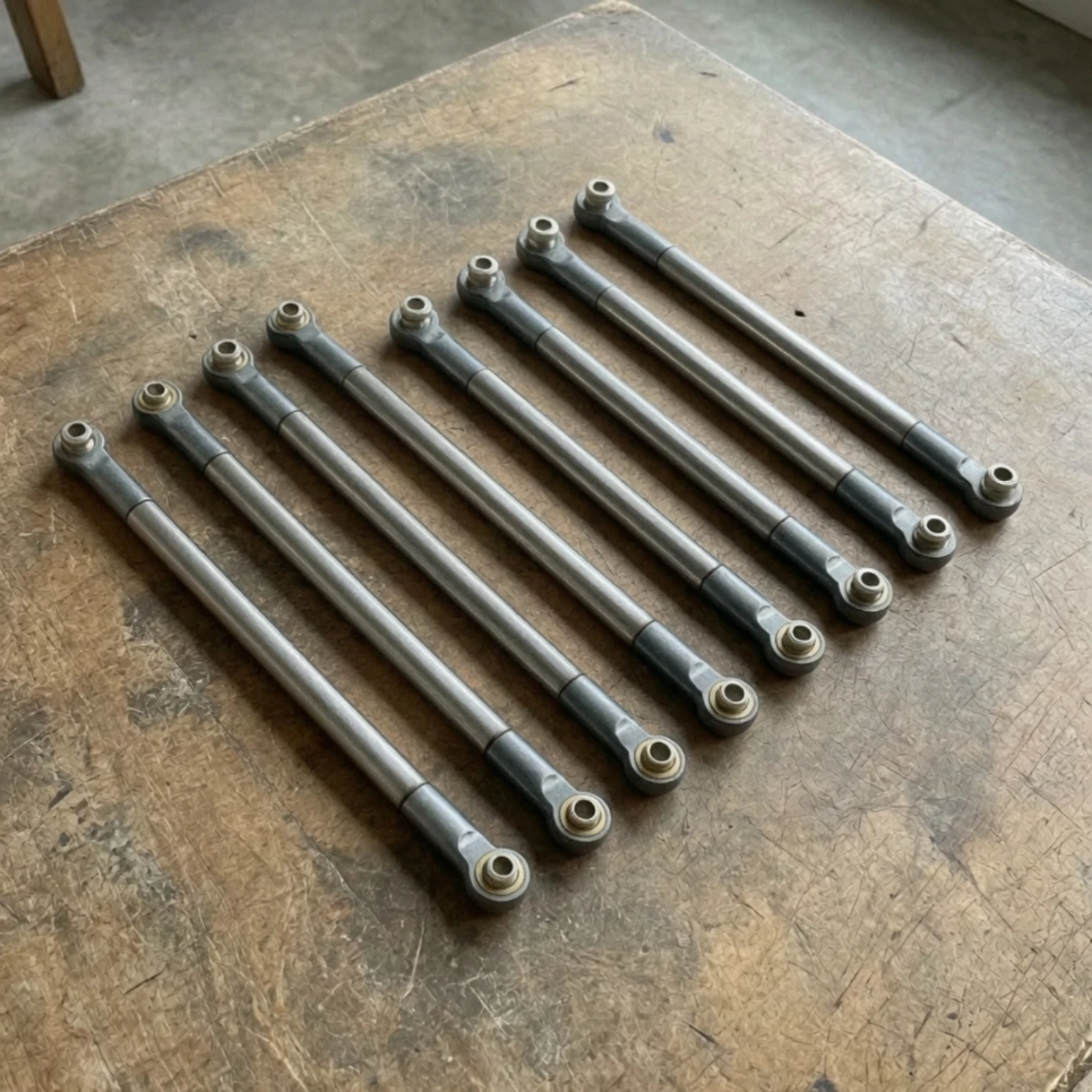 8 Pieces RC Car Linkage Rods Upgrade RC Chassis Support Links Chassis Support Steering Linkage Set High-Precision Link Rod End