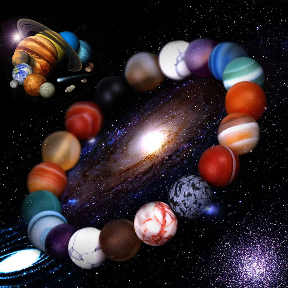 2024 Planet Bracelet Natural Stone Cosmic Yoga Energy Galaxy Solar Bracelet Women Men Jewelry Gift Reduced Shipping