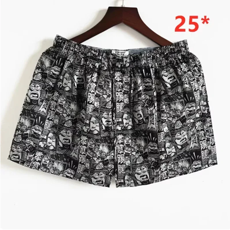 Underwear for men and women Boxer shorts cotton Cartoon one-piece style Mid-waist shorts summer Pajama pants Sleeping bottoms